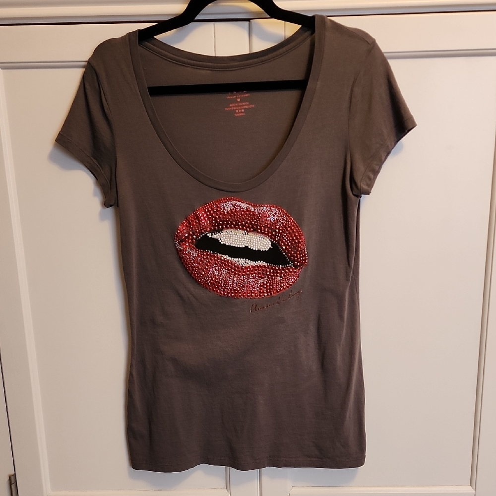 Vintage Armani Exchange Lips Graphic Tee